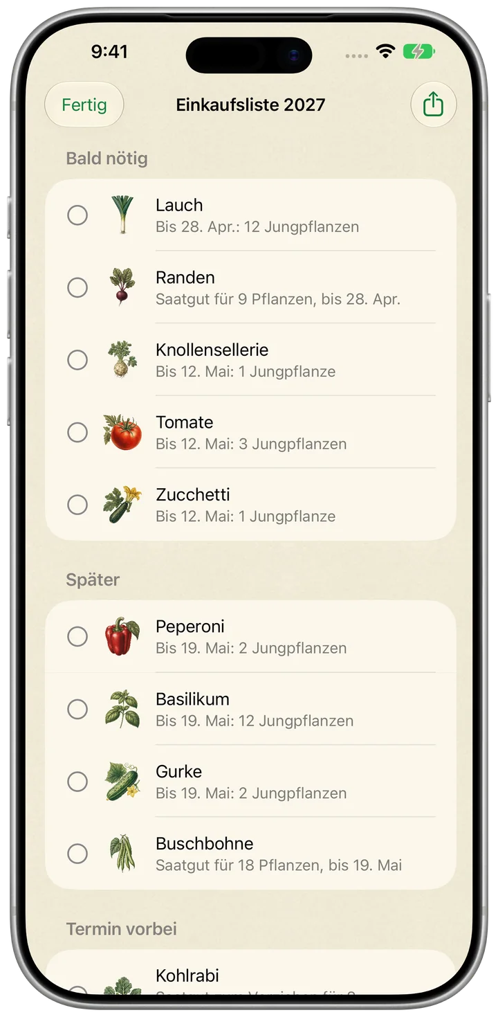 Beet auf dem iPhone