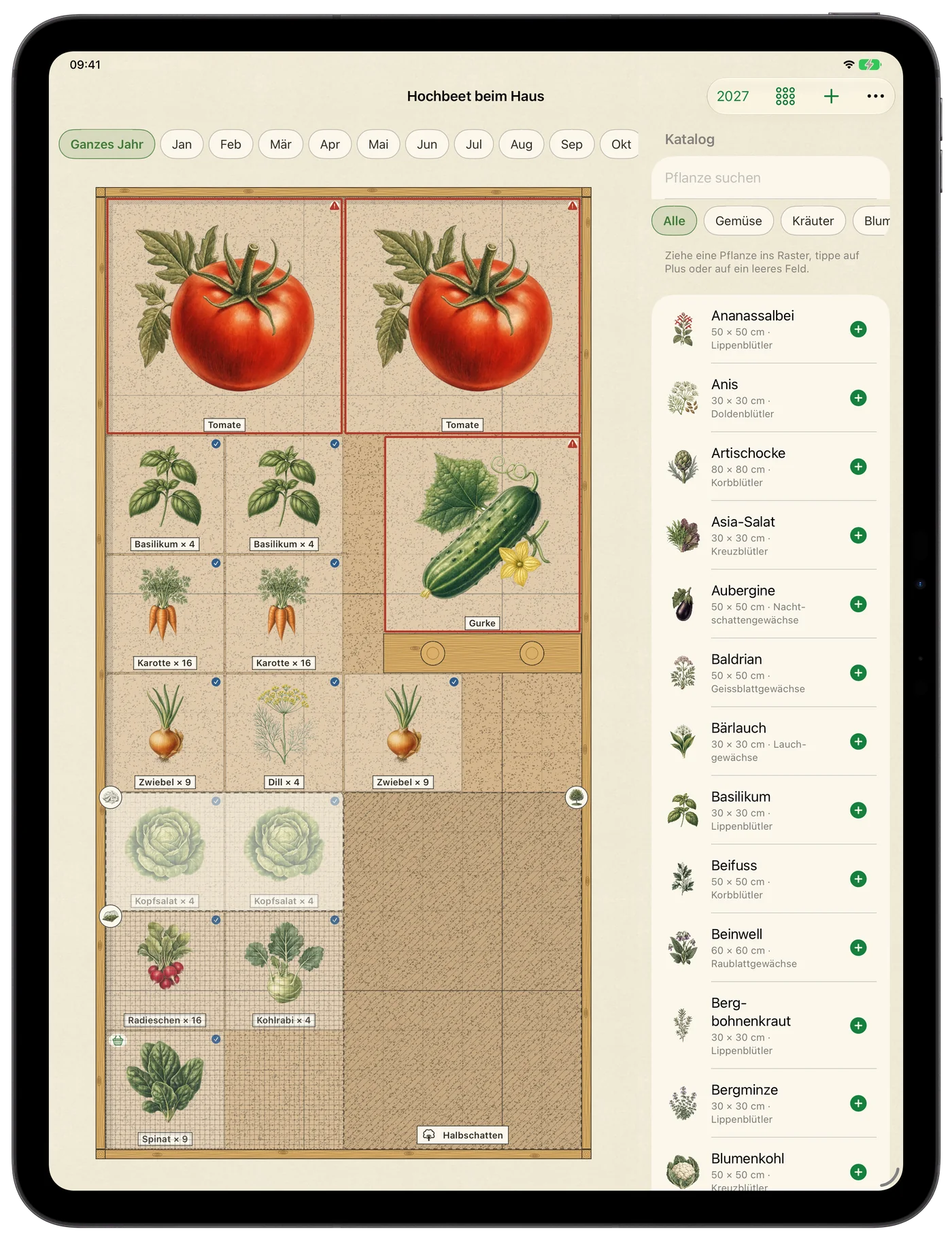 Beet auf dem iPad