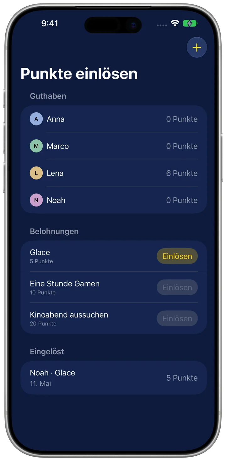 Familienboard auf dem iPhone