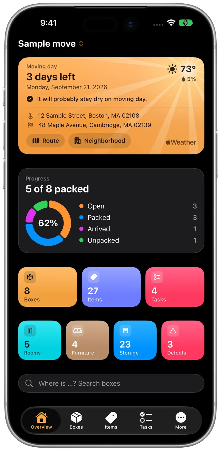 Homeshift on iPhone