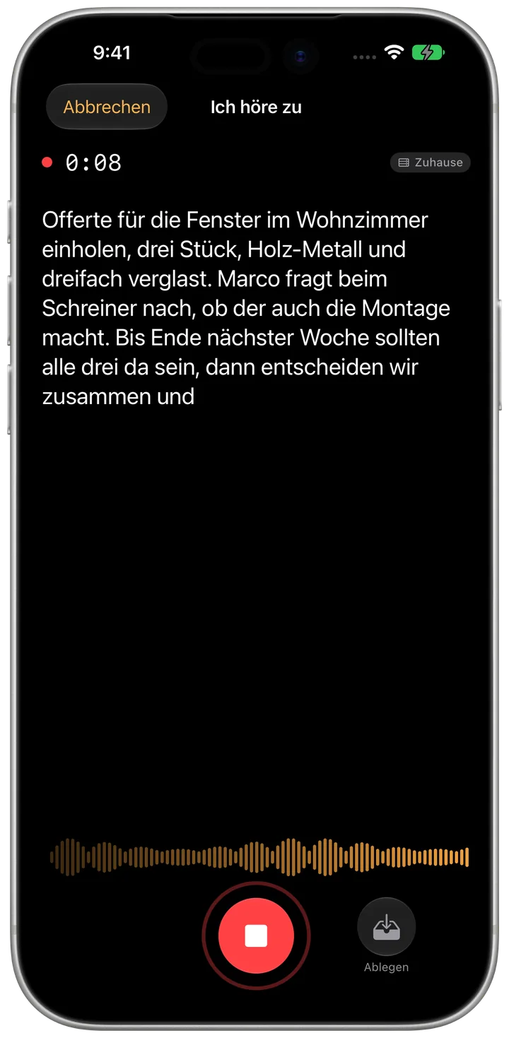 Murmel auf dem iPhone