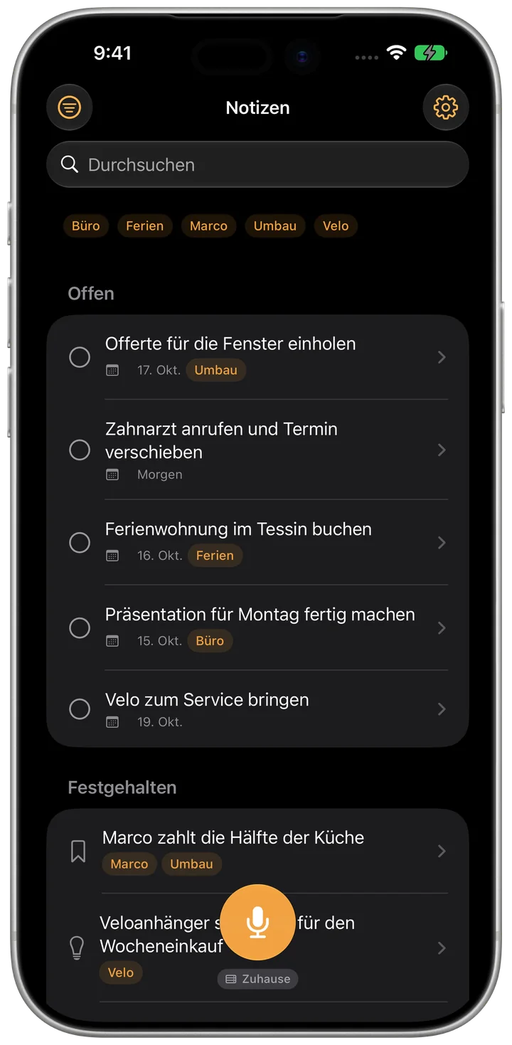 Murmel auf dem iPhone