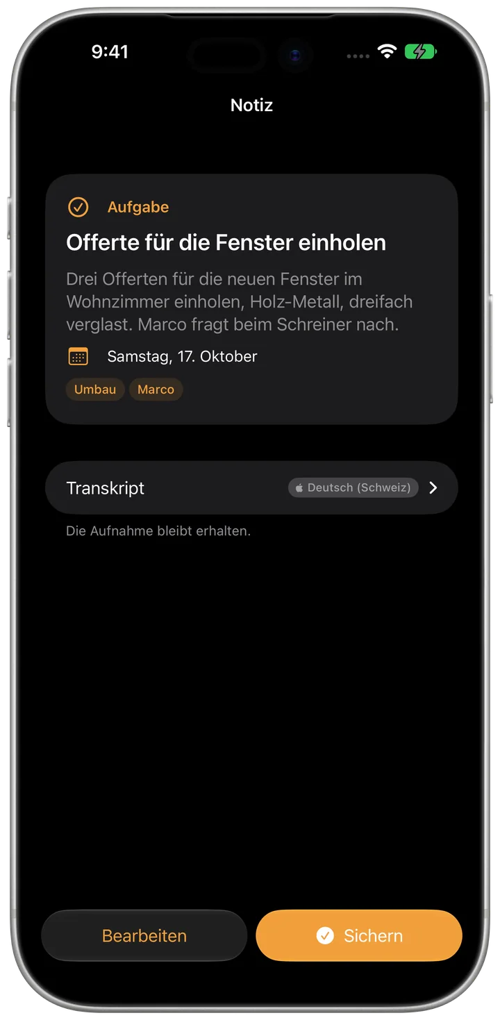 Murmel auf dem iPhone