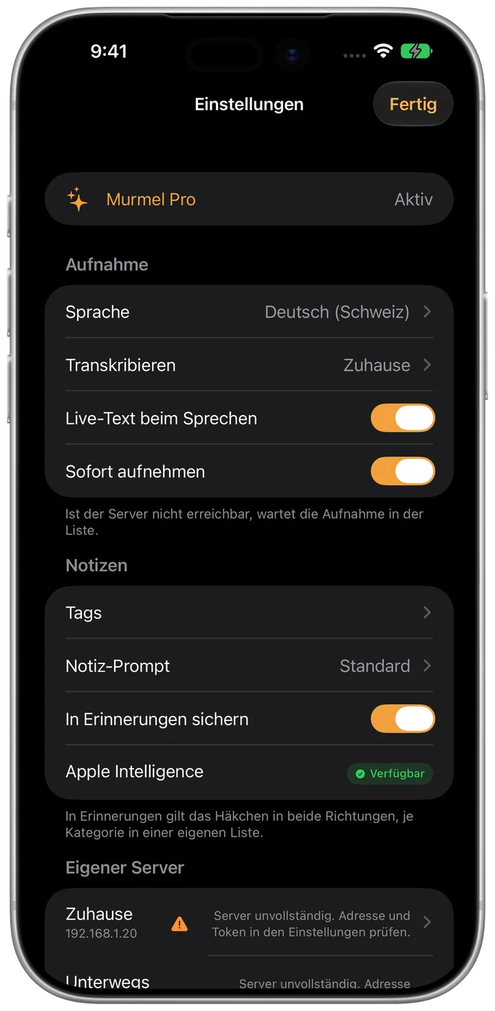 Murmel auf dem iPhone