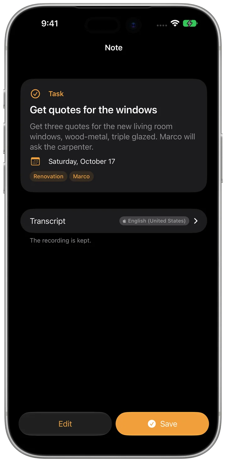 Murmel on iPhone