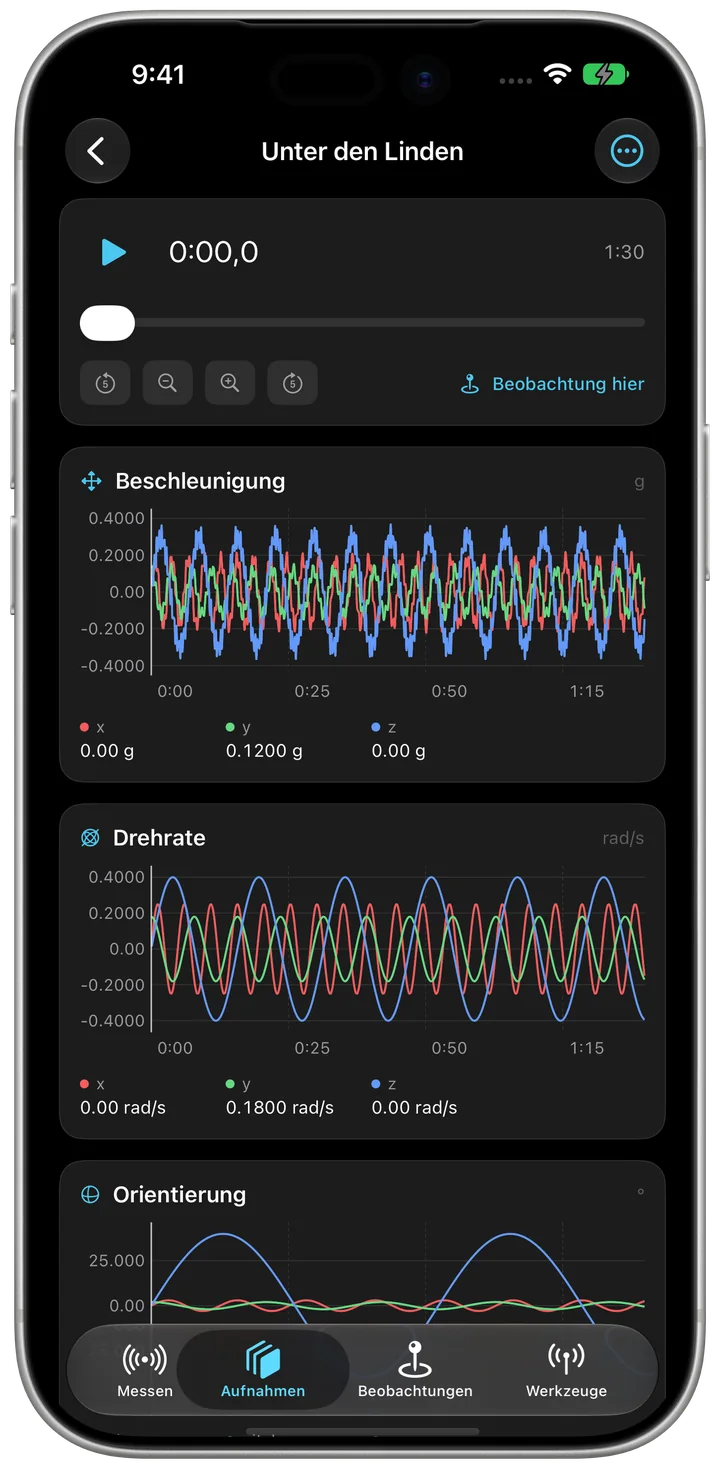 Sensorstorm auf dem iPhone