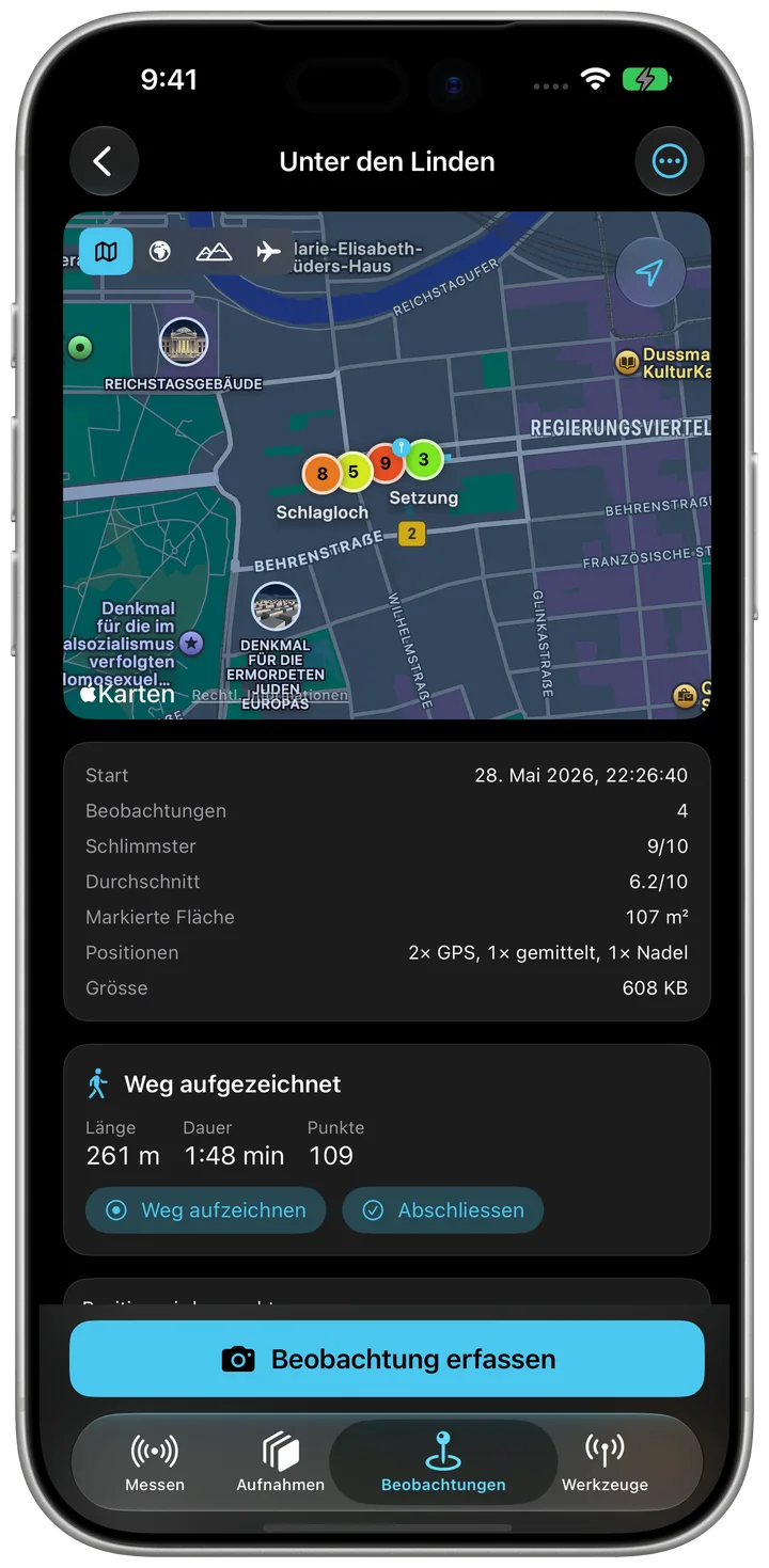 Sensorstorm auf dem iPhone