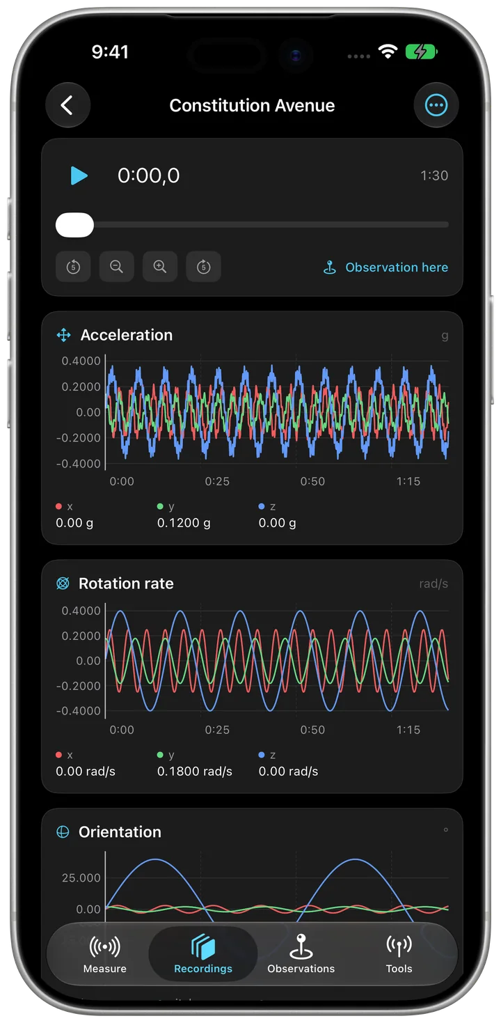 Sensorstorm on iPhone