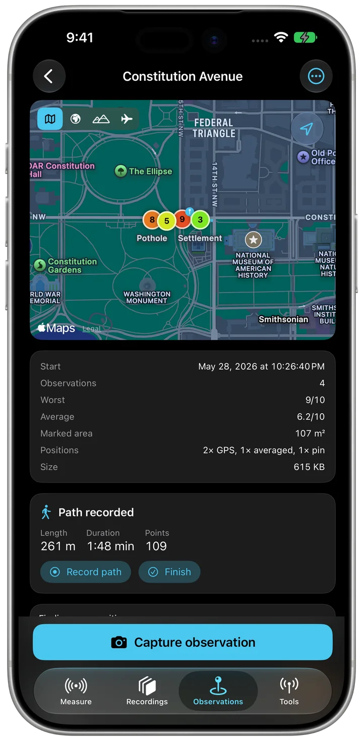 Sensorstorm on iPhone
